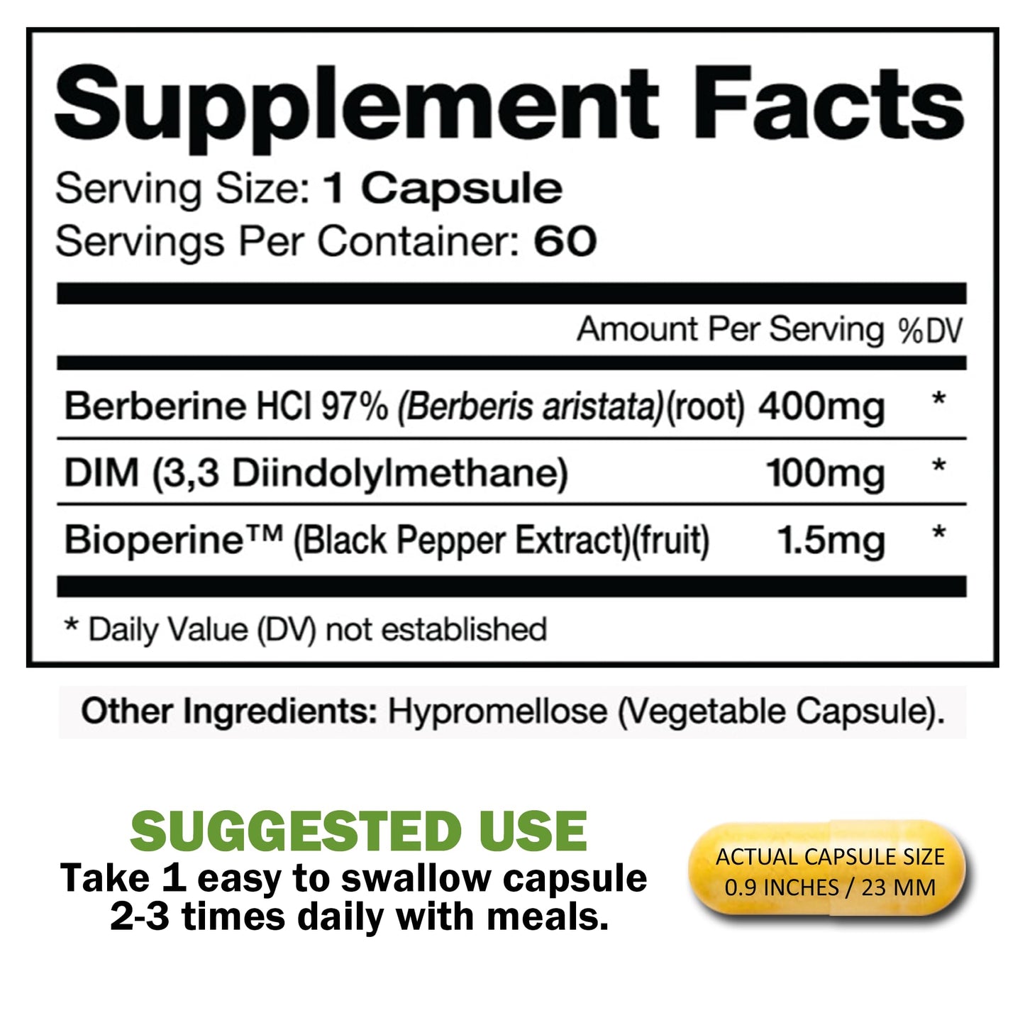 Dimberine - DIM & Berberine, High Purity Enhanced Absorption Formula - 60 Capsules - dailyvitalstore