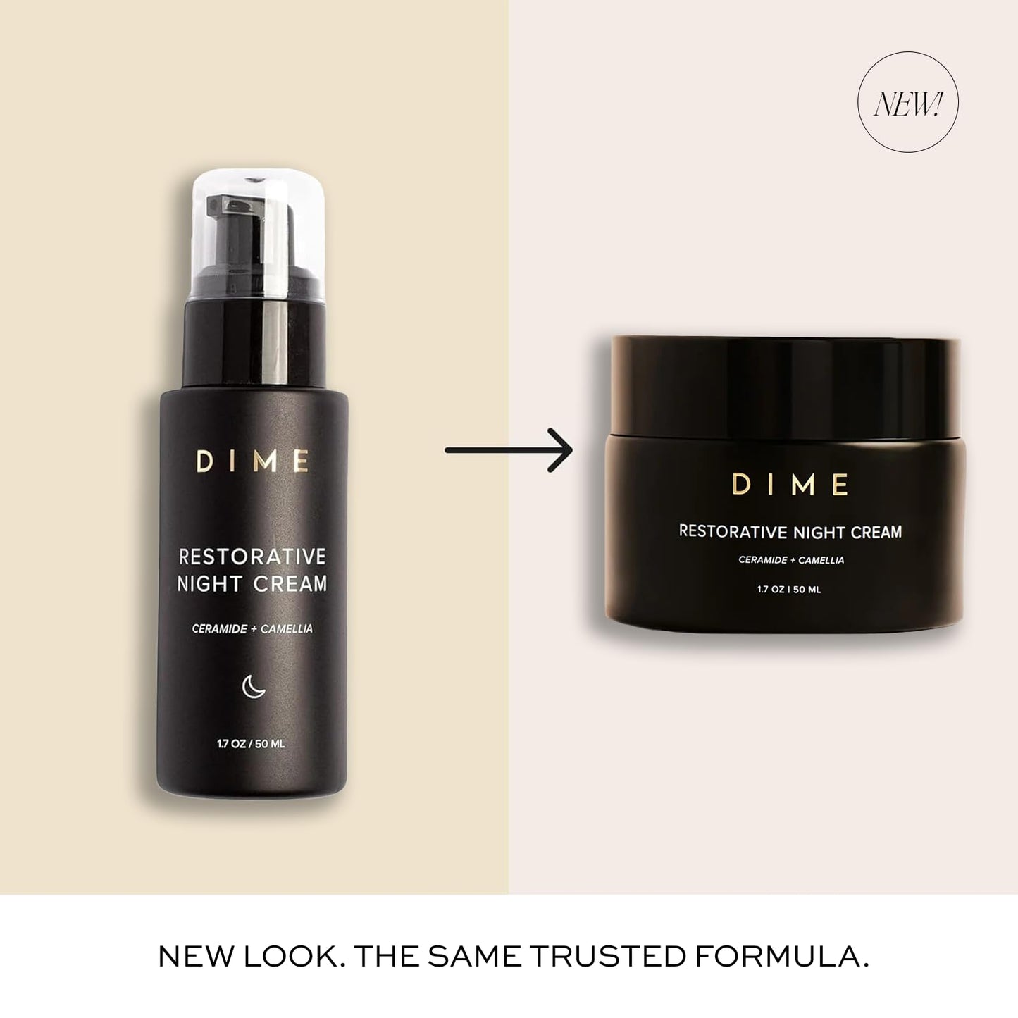 DIME Beauty Restorative Night Cream, Facial Moisturizer with Ceramides and Sea Buckthorn, 1.7 oz / 50 ml in Pump - dailyvitalstore