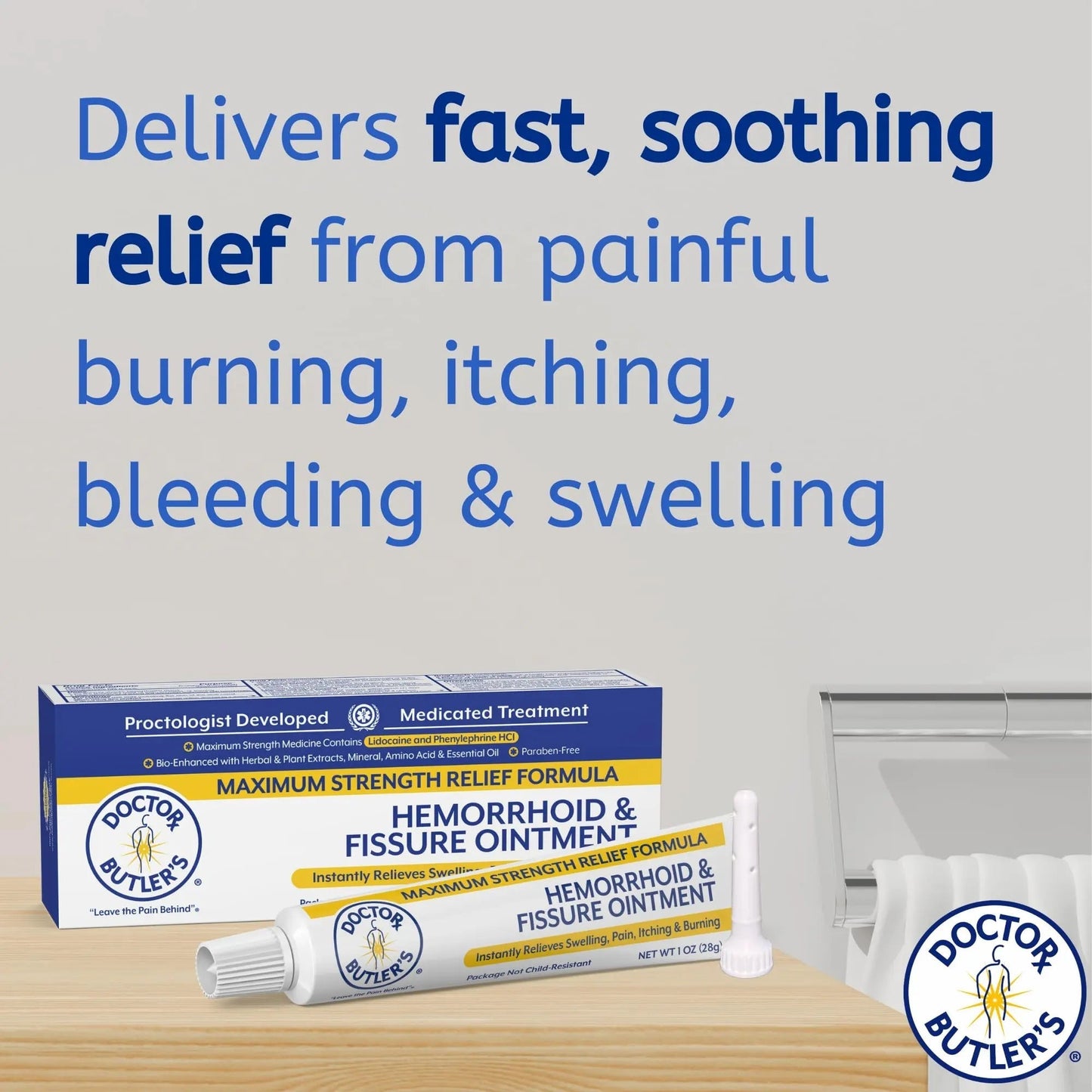 Doctor Butler’s Hemorrhoid & Fissure Ointment – Hemorrhoid Treatment and Hemorrhoid Cream with Lidocaine and Phenylephrine HCI for Fast Acting Relief of Pain, Swelling, Discomfort, and Itching (1 oz.) - dailyvitalstore