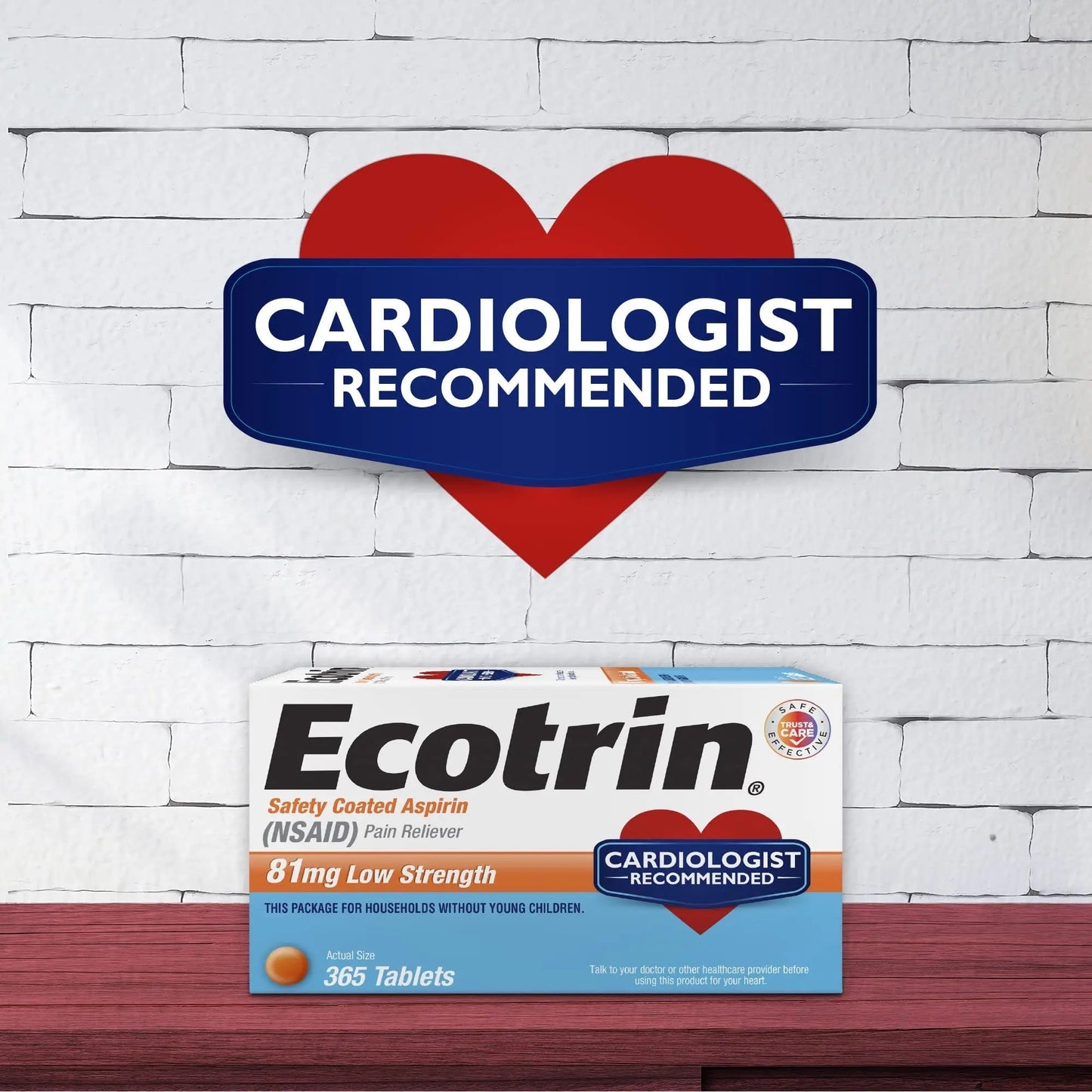 Ecotrin Low Strength Aspirin Arthritis Pain Relief, Safety Coated 81mg Aspirin Tablets for Arthritis, Toothache & Headache Relief, 365 Count - dailyvitalstore