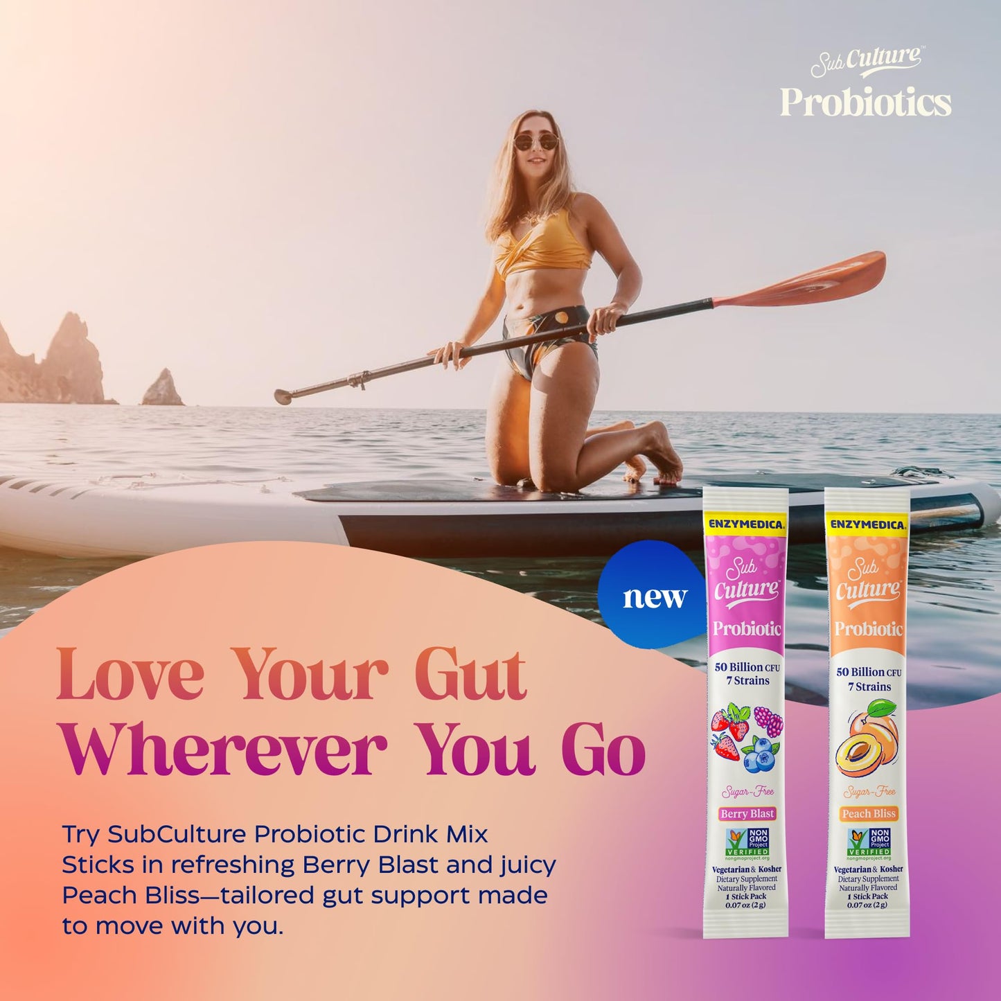 Enzymedica SubCulture Probiotic for Bloat & Digestive Health - Probiotic Supplement Capsules for Women & Men, 50 Billion CFU, Gut Health Support for Adults, - dailyvitalstore