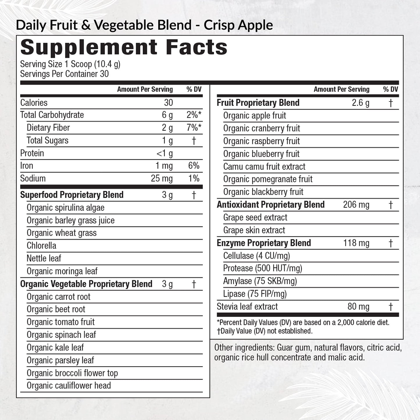 Equilife Daily Fruit & Vegetable Blend, Superfood Antioxidant Supplement, Crisp Apple Flavor with Vitamin C, Fiber, and 9 Essential Amino Acids, Supports Energy, Low Sugar, Vegan, 30 Servings Tub - dailyvitalstore
