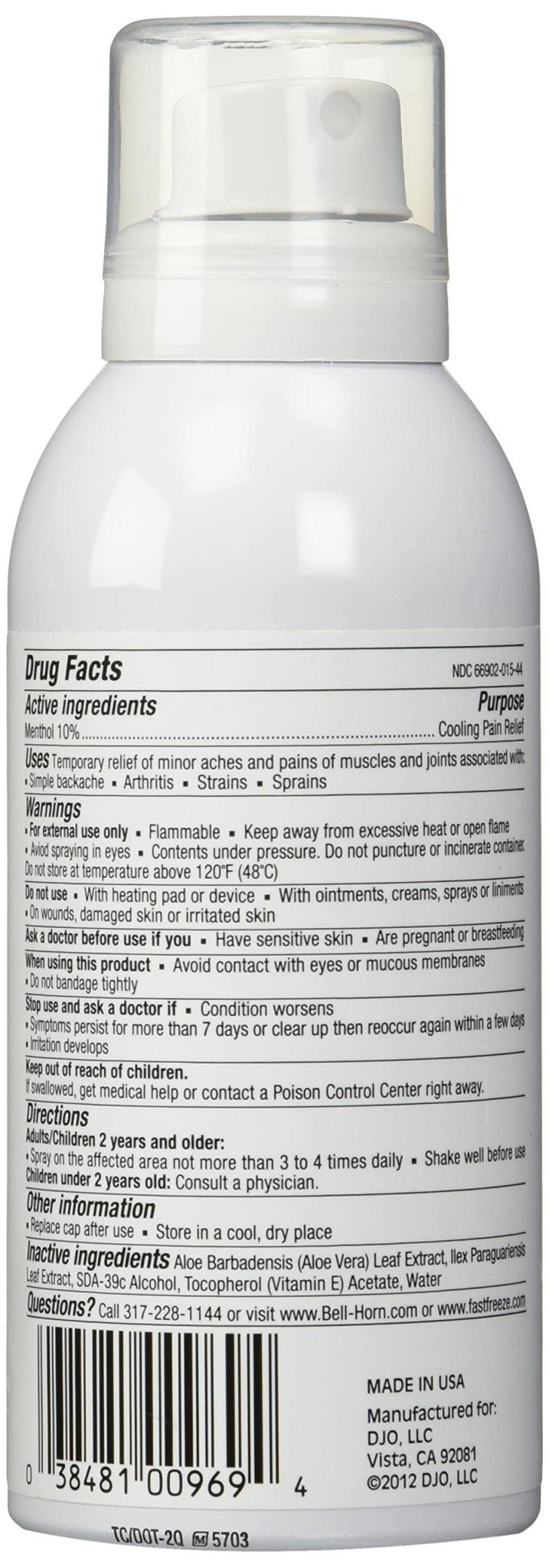 Fast Freeze All-Natural Cooling Pain Relief Therapy: Continuous Spray, 4 fl oz - dailyvitalstore