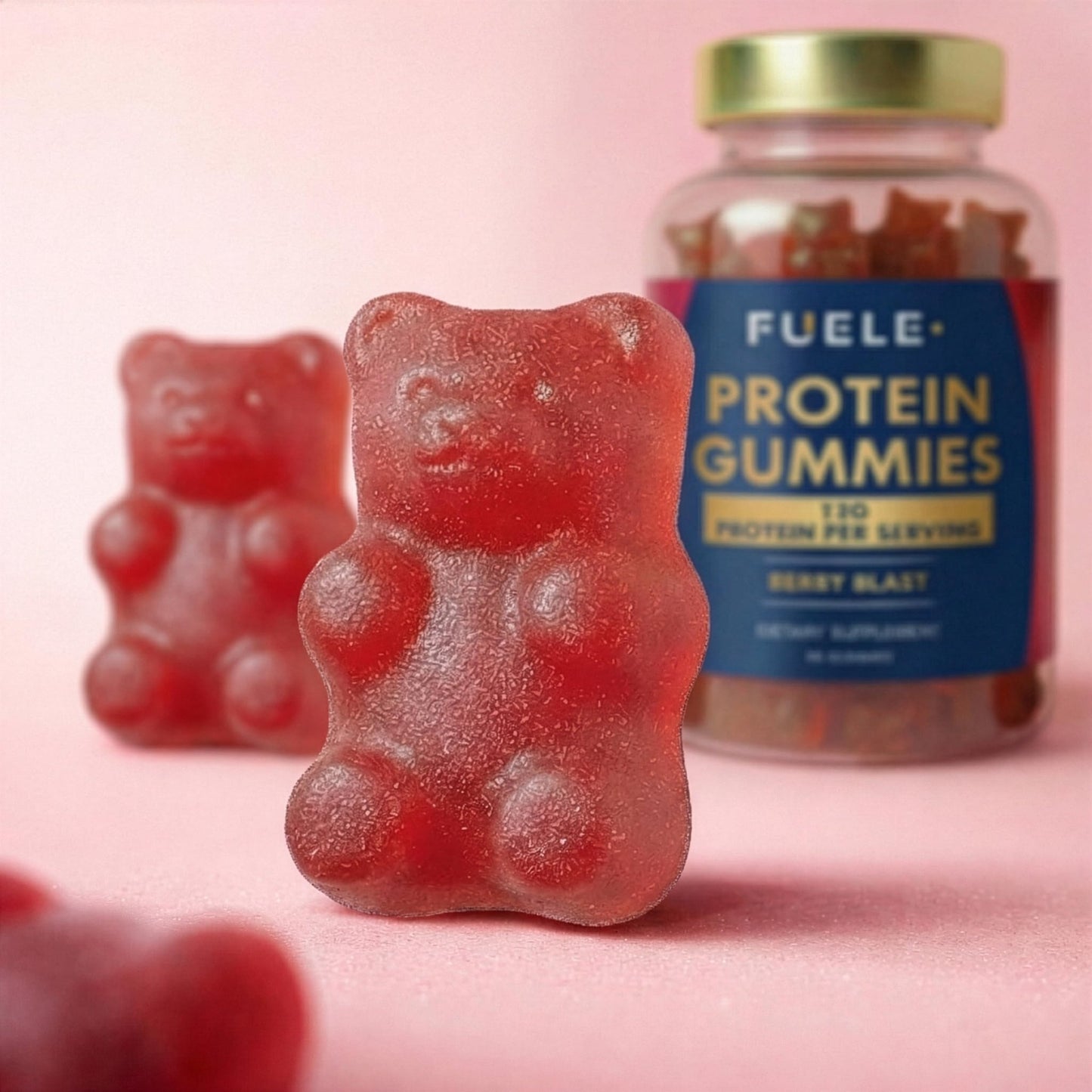 FUELE+ Protein Gummies – 12g High Protein Snack, Mixed Berry Flavor, No Added Sugar, Whey Protein Gummies, Supports Muscle Recovery, Post Workout Supplement - dailyvitalstore