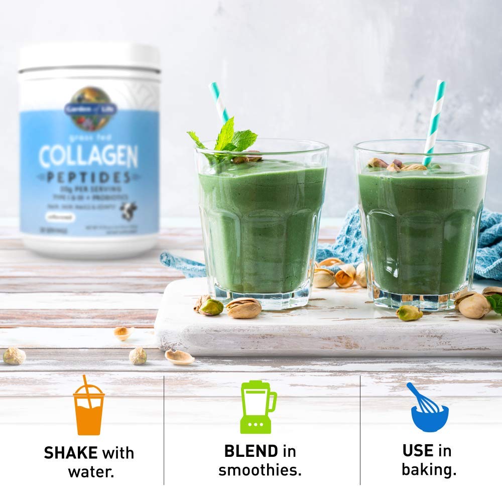 Garden of Life Grass Fed Collagen Peptides Powder Unflavored Collagen Powder for Hair Skin Nails Joints, Hydrolyzed Collagen Protein Supplements - dailyvitalstore
