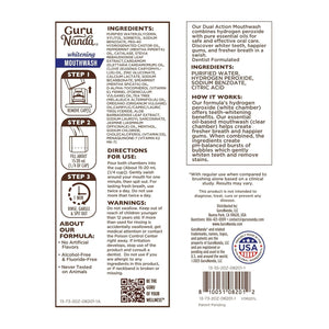 GuruNanda Teeth Whitening Dual Barrel Oxyburst Mouthwash - Alcohol & Fluoride Free, Hydrogen Peroxide to Promote Whiter Teeth - Wild Mint - 20 Fl Oz - dailyvitalstore