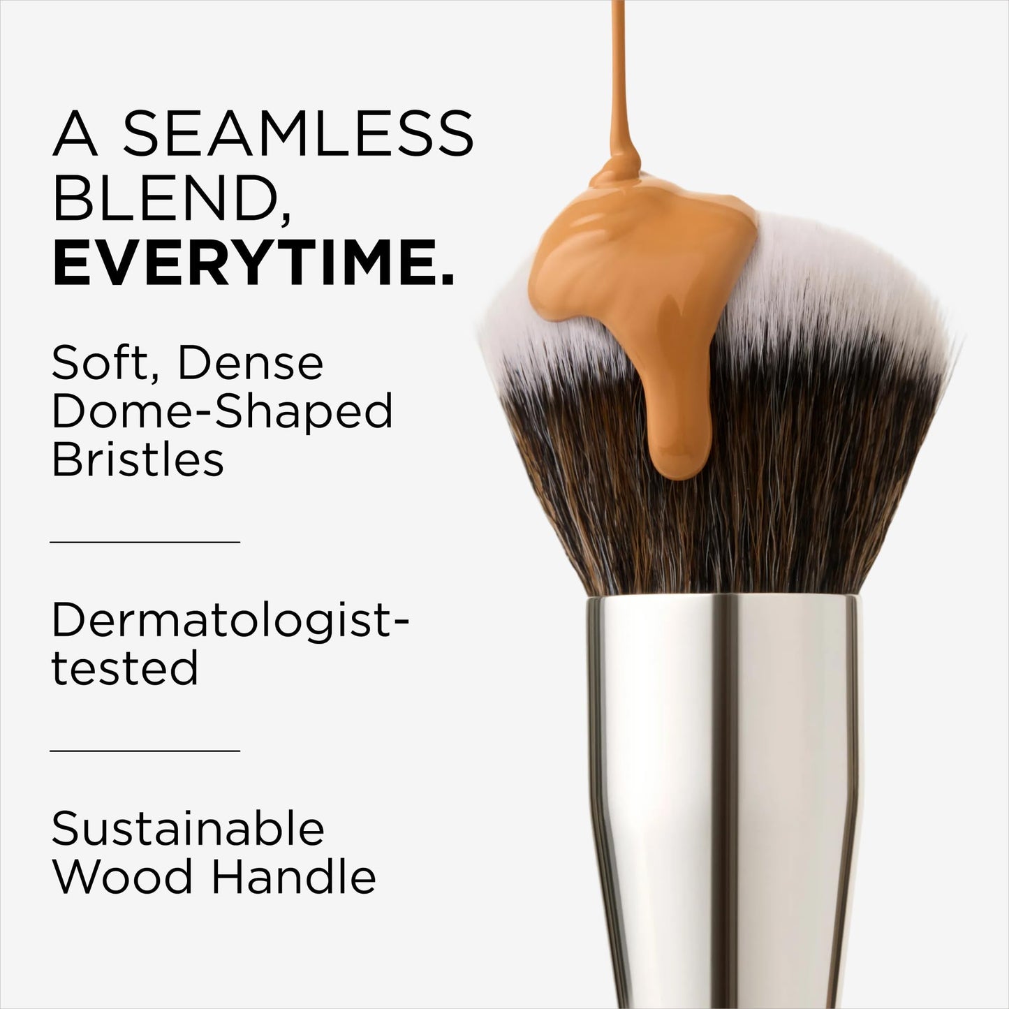 Haleys Beauty Kabuki Foundation Brush For Applying Powder, Foundation, Bronzer, Blush, and Mineral Make up, Soft Bristles, Seamless Blending, Makeup Brushes Essential, Vegan & Cruelty Free - dailyvitalstore