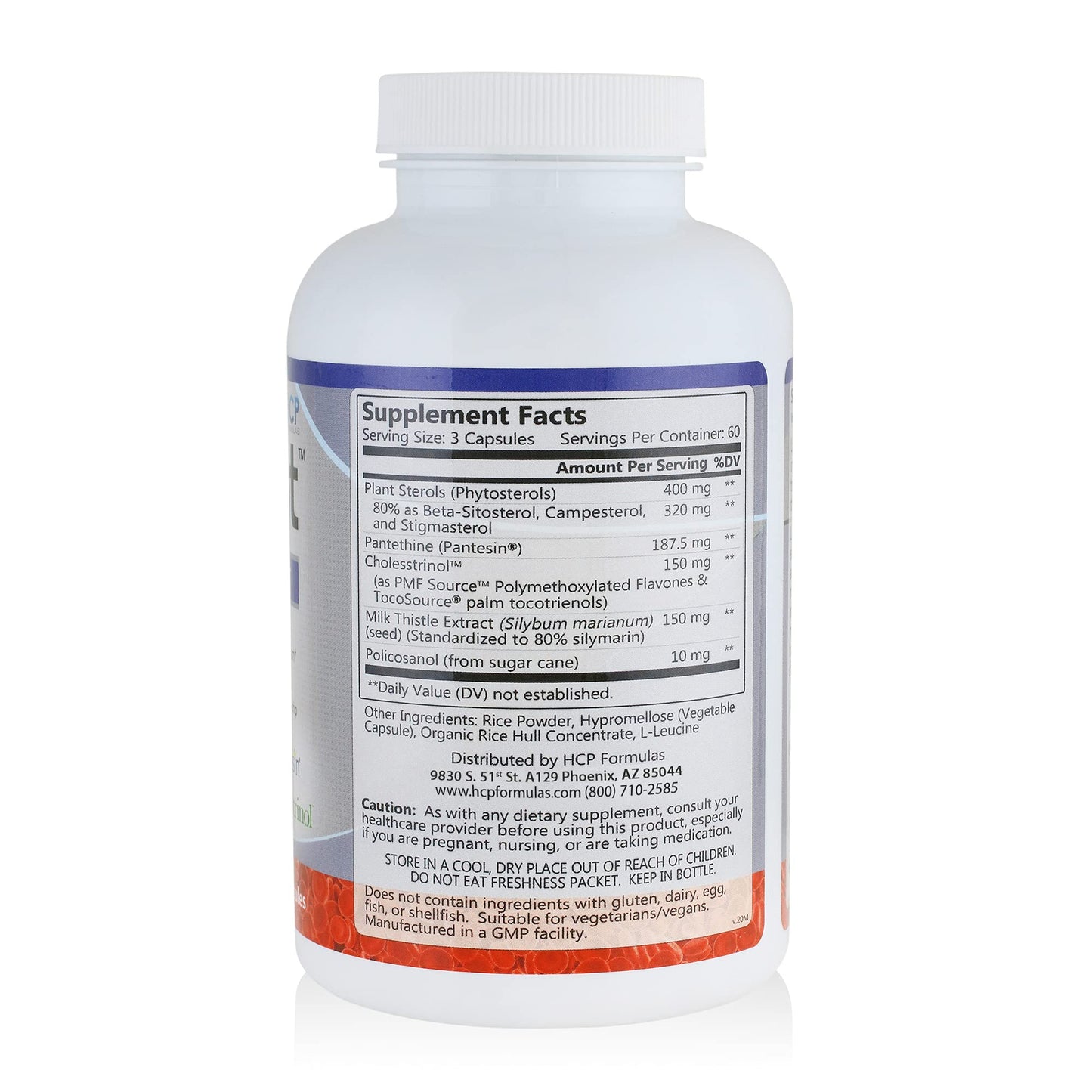 HCP Formulas - LipiCept - Natural Cholesterol Support Formula with Plant Sterols - Maintain Healthy Cholesterol Levels Already Within a Normal Range - Vegetarian - Dietary Supplement - 180 Caps - dailyvitalstore