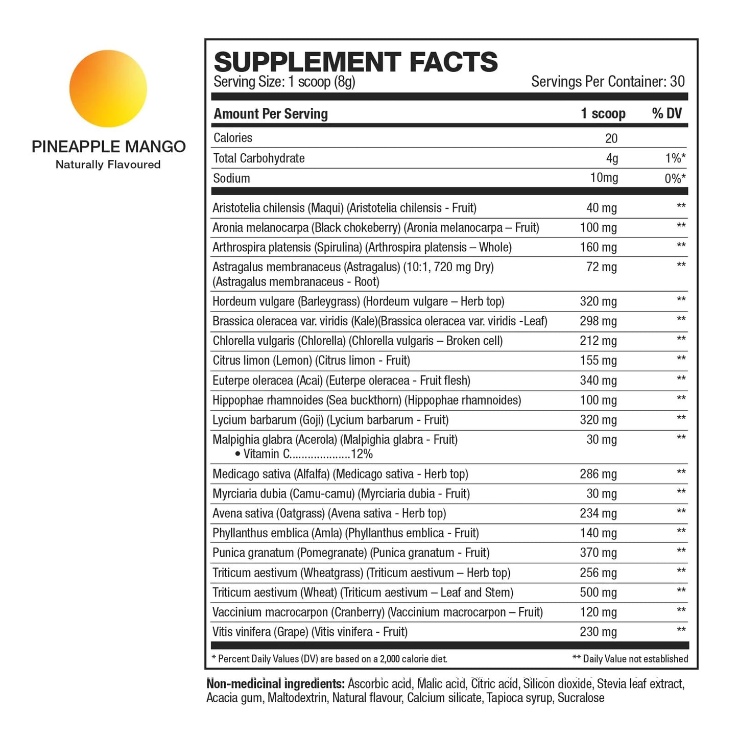 HD MUSCLE GreensHD Premium Daily Greens | Organic Superfood Blends | for Immune Support & Digestion | with Spirulina, Chlorella, & Adaptogenic Herbs | 30 Servings (Pineapple Mango) - dailyvitalstore
