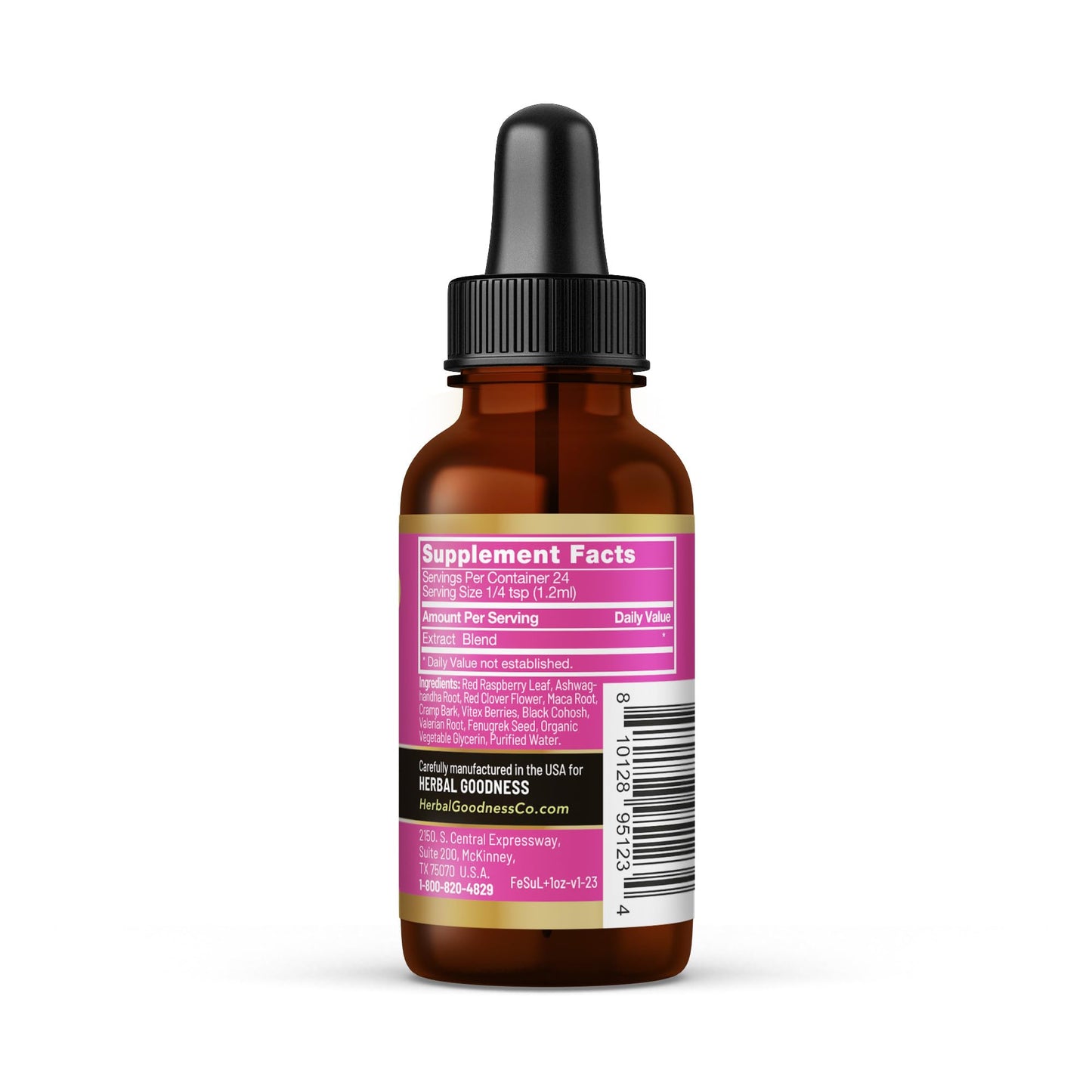Herbal Goodness Female Support Supplement 1 Fl. oz – Natural Herbal Blend for Women’s Hormonal Health, Energy & Wellness – Adaptogenic Liquid Formula – Non-GMO, Gluten-Free – 1 Bottle - dailyvitalstore