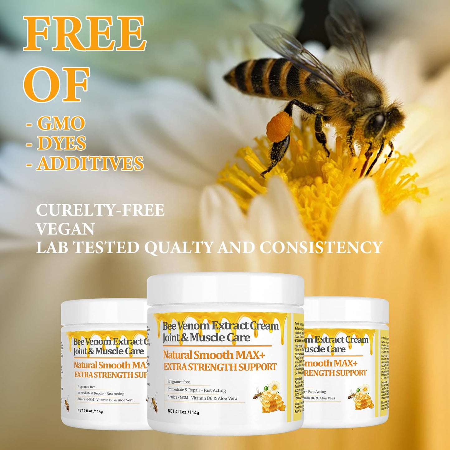 HIKCOSLLY New Zealand Bee Venom Cream, High Strength Recovery Muscle Joint Cream, Natural Organic, Soothe Back, Neck, Hands, Feet, Shoulder, Leg, Knee, Ankle Pain - dailyvitalstore