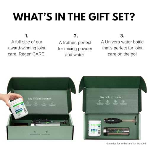 Holiday Gift Set, Joint Support with Univestin®, Glucosamine, Chondroitin & MSM — Bottle & Frother Included, Green Apple Flavor, 30 Servings - dailyvitalstore