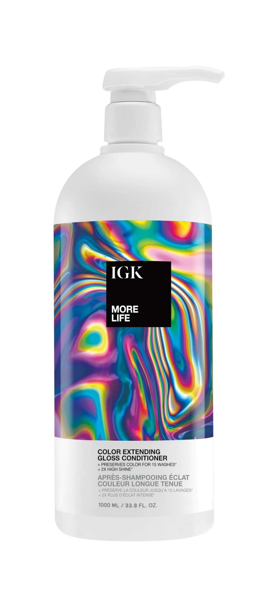 IGK MORE LIFE Color Extending Conditioner | Extends Color While Boosting Gloss and Softness | Helps Protect Color-Treated Hair from Fade | 33.8 Oz - dailyvitalstore