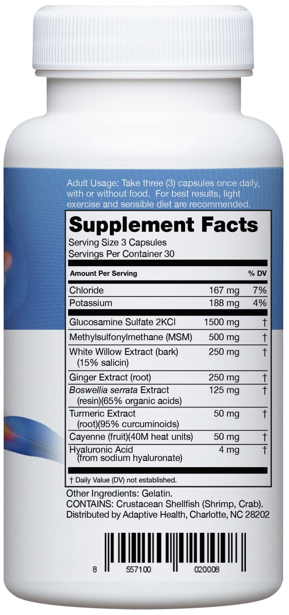 Instaflex Joint Support Supplement for Men and Women - Glucosamine, MSM, White Willow, Turmeric, Ginger, Cayenne, Hyaluronic Acid - 180 Capsules - dailyvitalstore