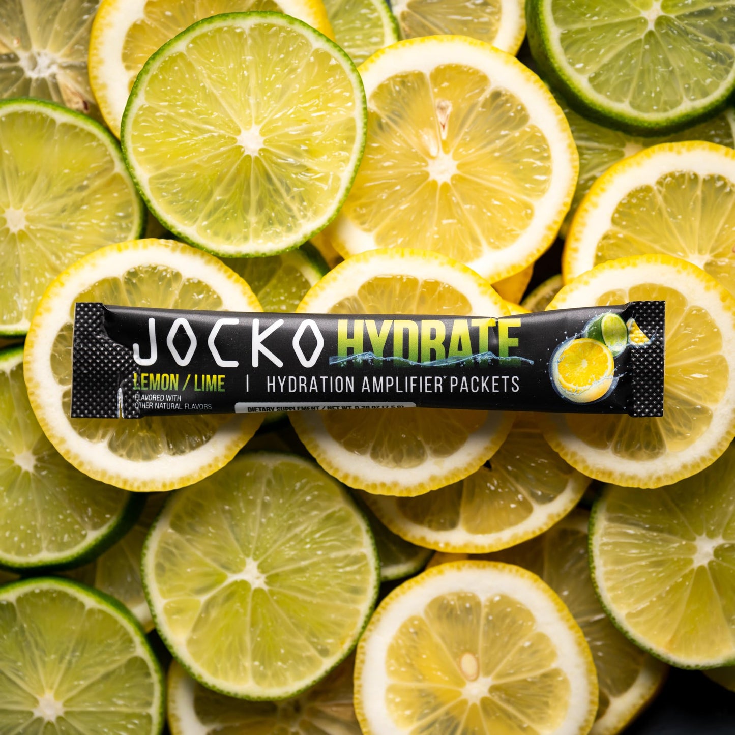 Jocko Fuel Packets Low Sugar - Hydration Amplifier Packets for Recovery, Dehydration, & Exercise - with Vitamins B6, B12 & C (16 Packets) Lemon Lime - dailyvitalstore