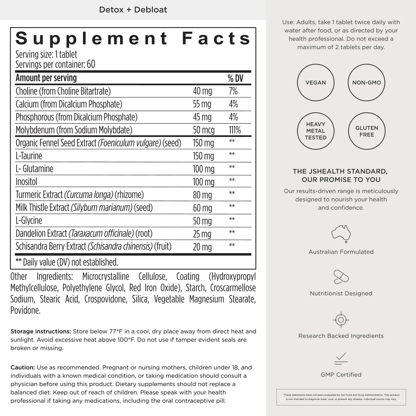 JSHealth Detox + Debloat. Bloating Relief for Women with Milk Thistle, Turmeric, and Fennel. Liver Health and Gut Support. - dailyvitalstore