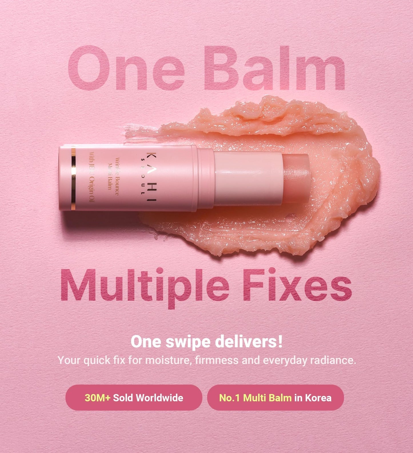 KAHI Wrinkle Bounce Multi Balm Stick | PDRN Collagen Wrinkle Stick | Korean Skin Care |All-in-One Hydrating Lip Balm Eye Cream Neck Cream Make Up Base & Face Mist Moisture Balm - dailyvitalstore