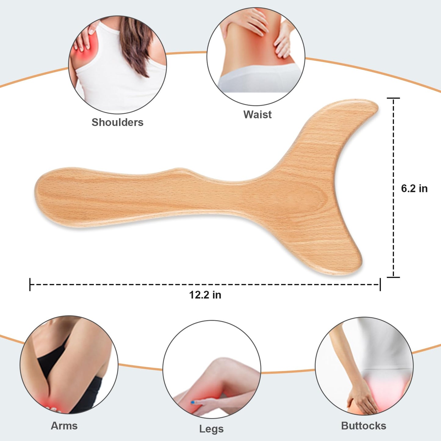KintKita Wood Therapy Massage Tools,Wooden Lymphatic Drainage Massager, Cellulite Remover Body Sculpting Tool for Cellulite Reduction,Muscle Tension Release,Body Contouring-12 * 6 in - dailyvitalstore