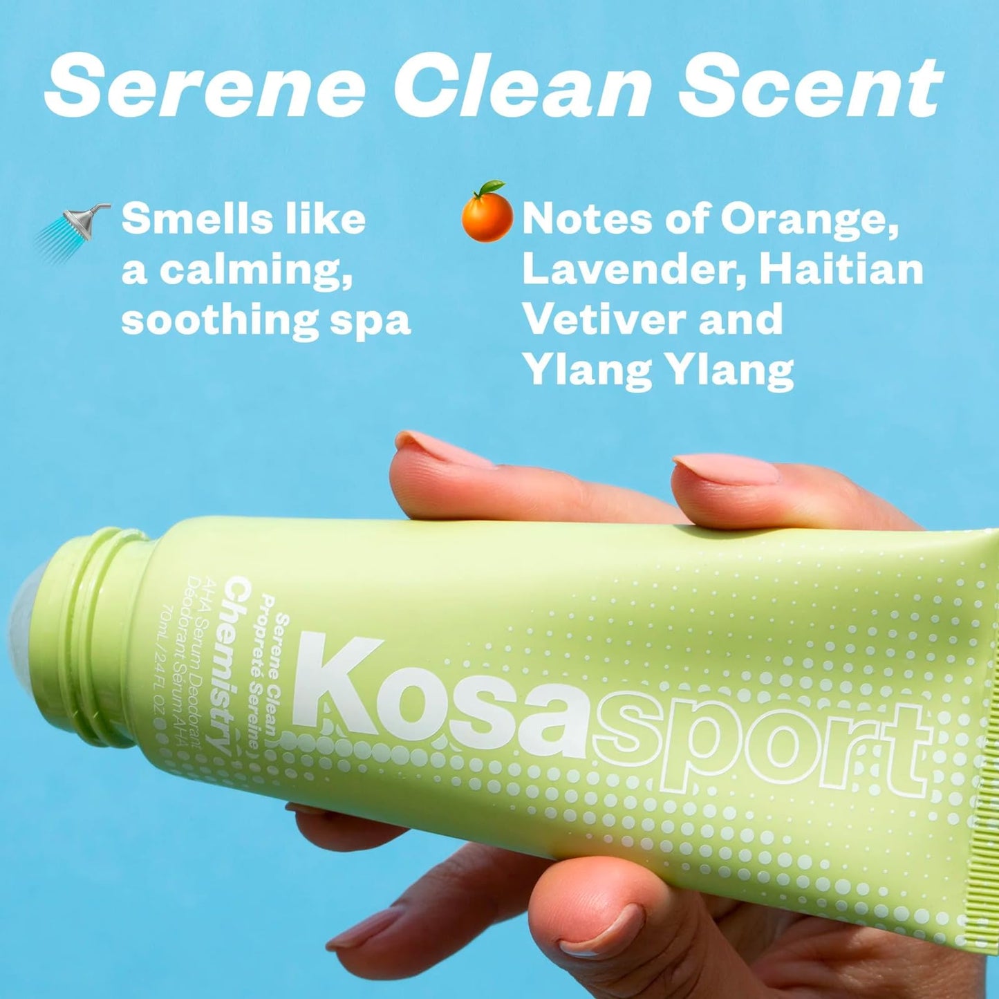 Kosas Chemistry Deodorant - Aluminium and Baking Soda Free + BO-Fighting AHA Serum that Exfoliates, Softens, and Nourishes the Skin, (Serene Clean) - dailyvitalstore