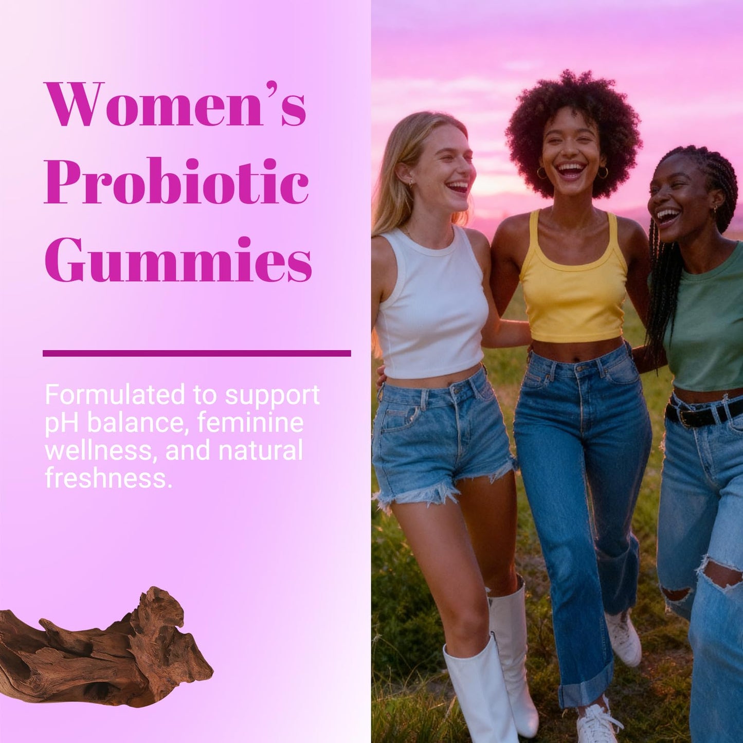 Le Tian Xian Her Juicy Feminine Probiotics Gummies for Women with Slippery Elm, Prebiotics & Lactobacillus - for pH Balance & Digestive Health, Tropical Pineapple Flavor, 60 Count - dailyvitalstore