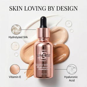 LUMINESS Liquid Mirage w/SPF 50 Color Adjusting Foundation Kit - Color Changing Foundation, SPF 50 Primer & Makeup Brush, Face Makeup for Mature Skin, 4in1 Liquid Foundation, Concealer & Moisturizer - dailyvitalstore