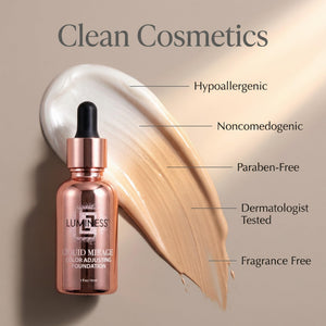 LUMINESS Liquid Mirage w/SPF 50 Color Adjusting Foundation Kit - Color Changing Foundation, SPF 50 Primer & Makeup Brush, Face Makeup for Mature Skin, 4in1 Liquid Foundation, Concealer & Moisturizer - dailyvitalstore
