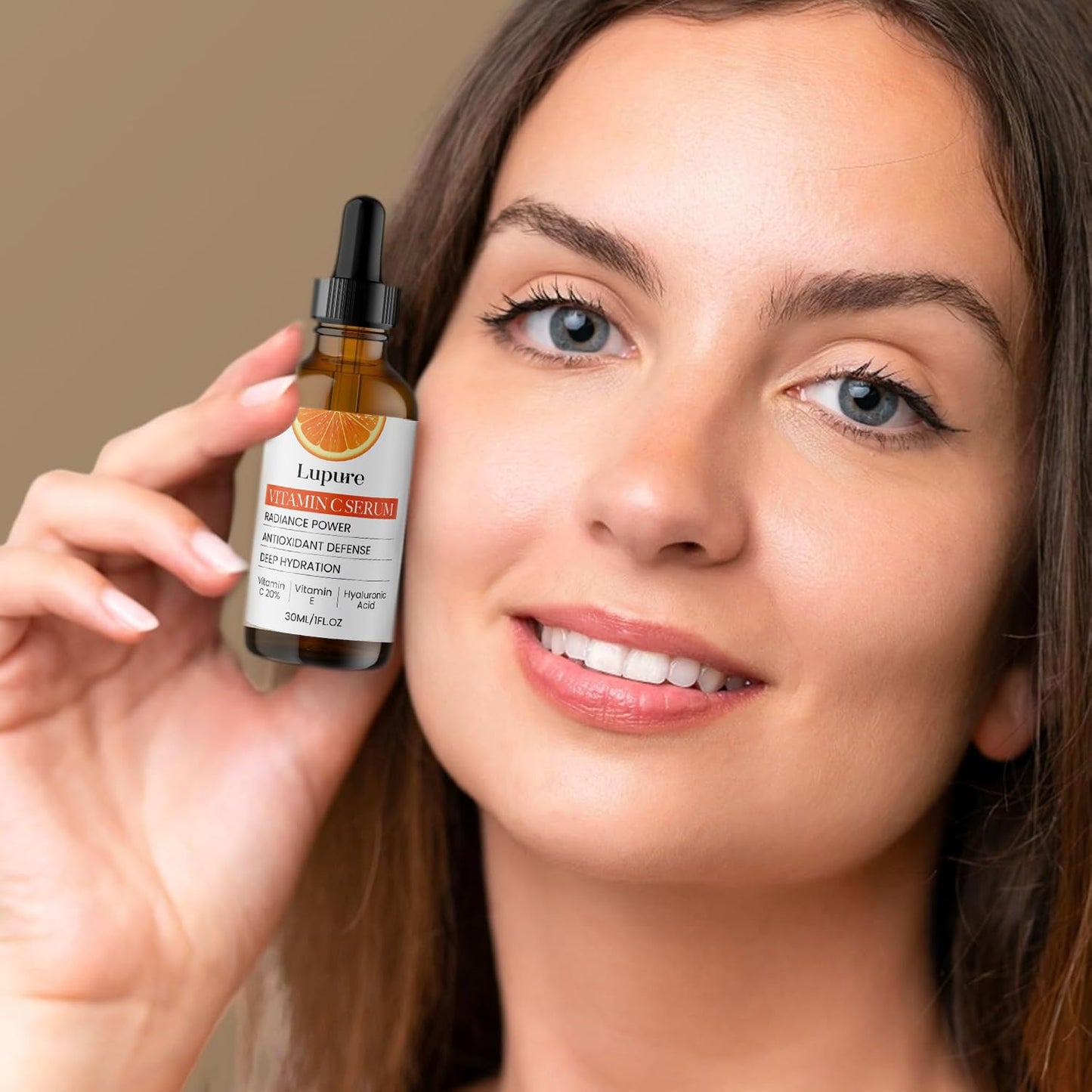 Lupure Professional Vitamin C Face Serum 20%, Anti Aging Facial Super Vit C Serum with Ascorbic Acid Hyaluronic Acid & Vitamin E for Dark Spots, - dailyvitalstore