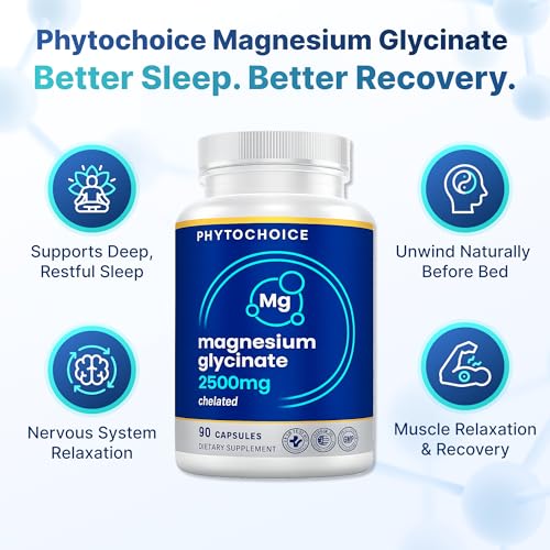 Magnesium for Sleep & Recovery – High Potency 2500mg Magnesium Glycinate for Men & Women, Chelated for High Absorption, Supports Deep Rest, Nerve & Muscle Recovery, Made in USA, 1 Month Supply - dailyvitalstore