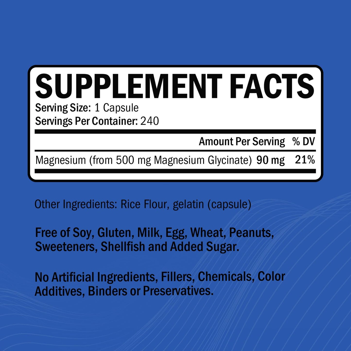 Magnesium Glycinate - High Absorption Magnesium Supplement 500mg Per Serving for Stress Relief, Sleep, Heart and Bone Health, Nerve Support - Non-GMO, Gluten-Free, Gentle on Stomach, 240 Capsules - dailyvitalstore
