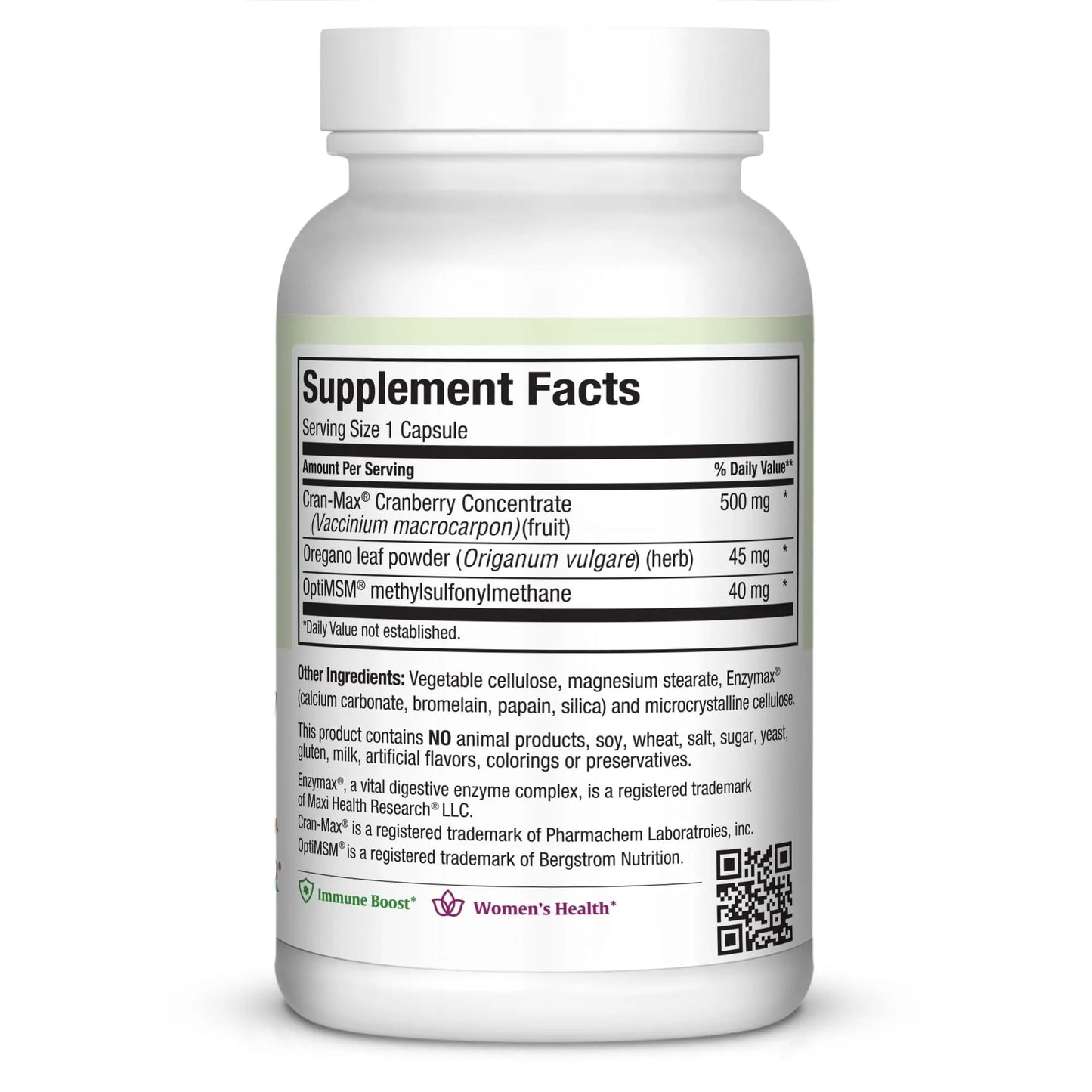 Maxi Health Cranberry Supplement for Urinary Tract & Immune Boost – Cranberry Pills for Women and Men with MSM & Oregano – 120 Capsules - dailyvitalstore