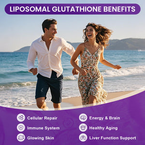 MEGNETA Liposomal Glutathione Supplement – 500mg Glutathione with PQQ, CoQ10 & Vitamin C – High Absorption Antioxidant for Immune & Energy Support – Grape Flavor, 30 Pouch - dailyvitalstore