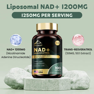 MEGNETA Liposomal NAD+ Supplement 1200mg with Trans Resveratrol - Boost NAD+ Levels, Energy & Anti-Aging Support - Vegan, 100 Capsules - dailyvitalstore