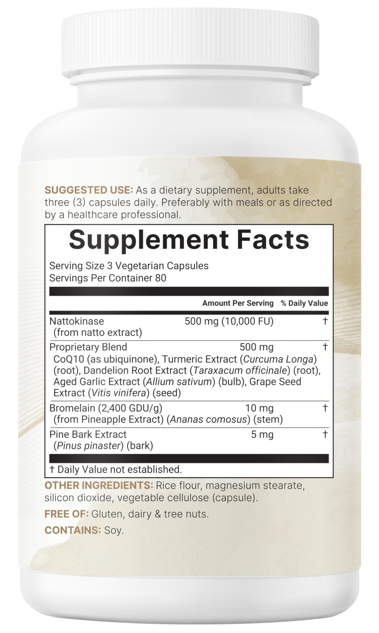 Micro Ingredients Nattokinase 10,000 FU Per Serving (Natural Natto Extract), 240 Vegetarian Capsules | with CoQ10, Turmeric, Aged Garlic & Pine Bark Extract - dailyvitalstore