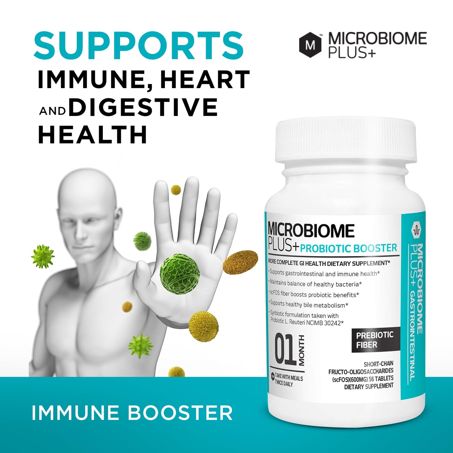 Microbiome Plus Prebiotics scFOS Prebiotic Fiber, Boosts Probiotic Benifits, GI Digestive Supplements, Allergy Safe and Gluten-Free - dailyvitalstore