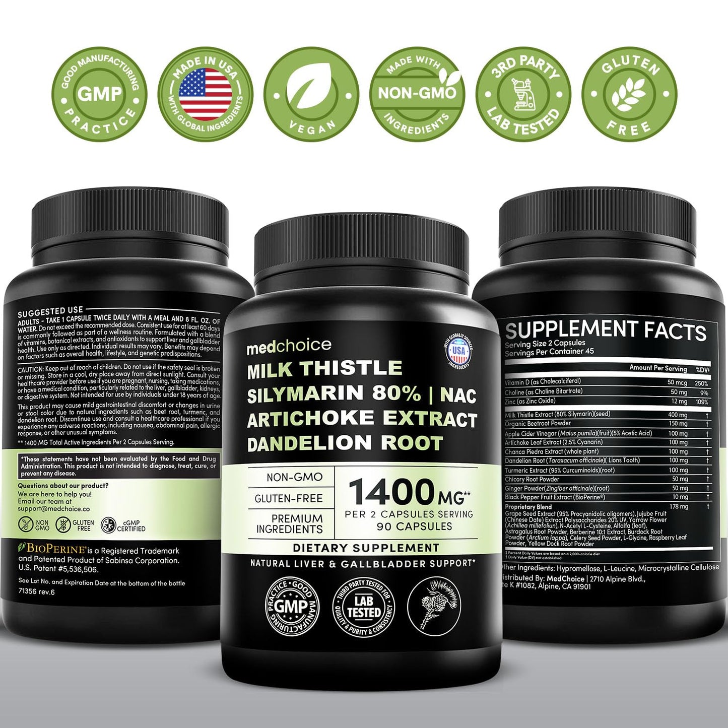 Milk Thistle Supplement w/ NAC, Artichoke & Dandelion – Liver Support Supplement & Gallbladder Supplements in One – Liver Detox – Milk Thistle - dailyvitalstore