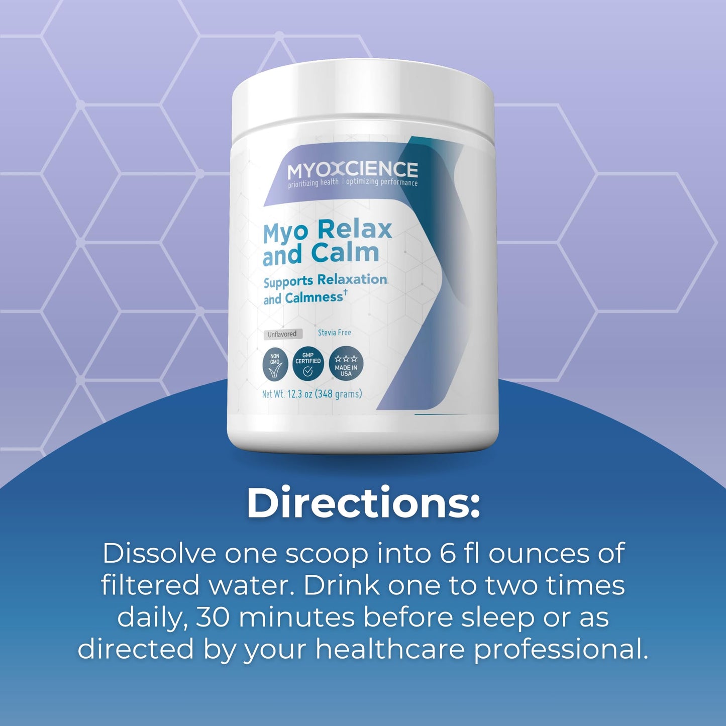 MYOXCIENCE Myo Relax & Calm | Myo-Inositol, L-Theanine, Taurine, Magnesium & GABA | Supports Sleep, Neurotransmitter & Hormone Support (Unflavored) (60 Servings) - dailyvitalstore