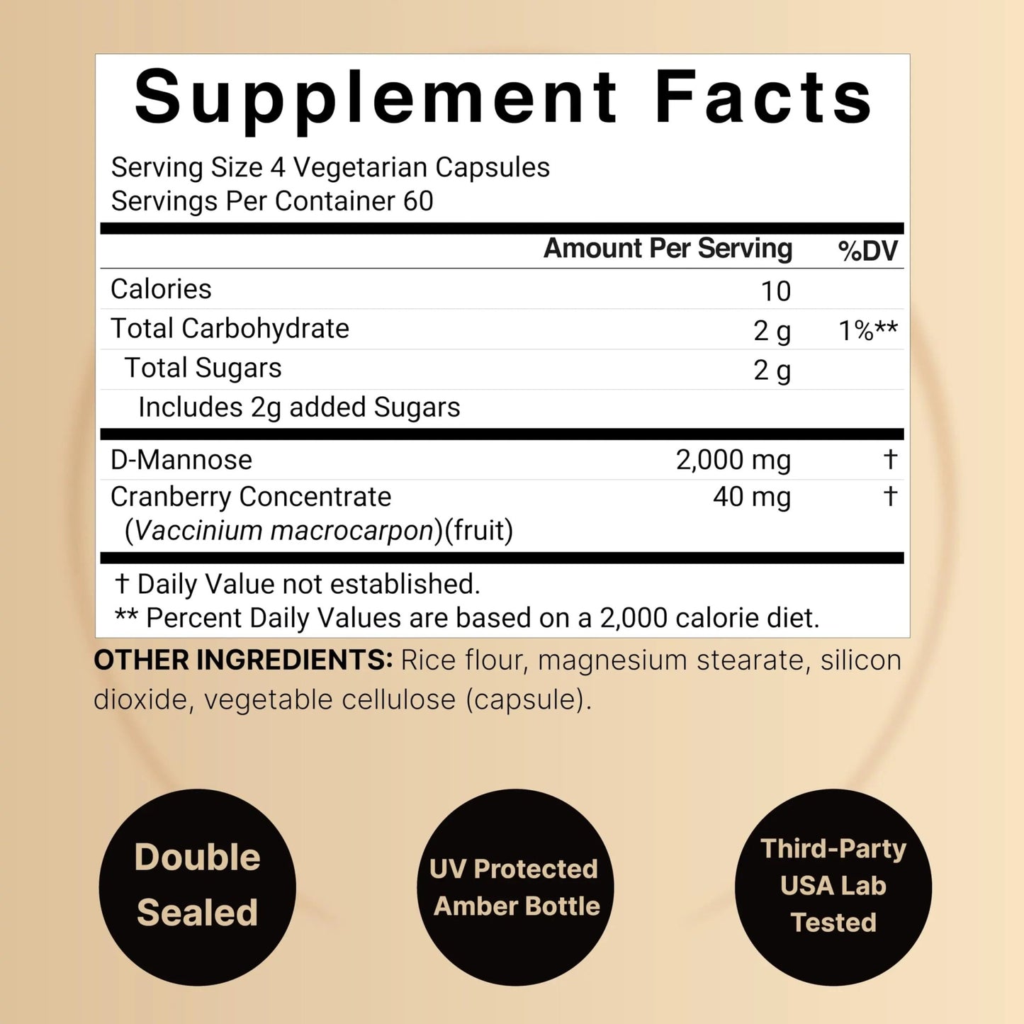 NatureBell D-Mannose 500mg Capsules (2,000mg Per Serving) | 240 Veggie Capsules + Cranberry Concentrate 40mg – Fast Acting Urinary Tract Health Pills – Ultra UTI Support for Women & Men - dailyvitalstore