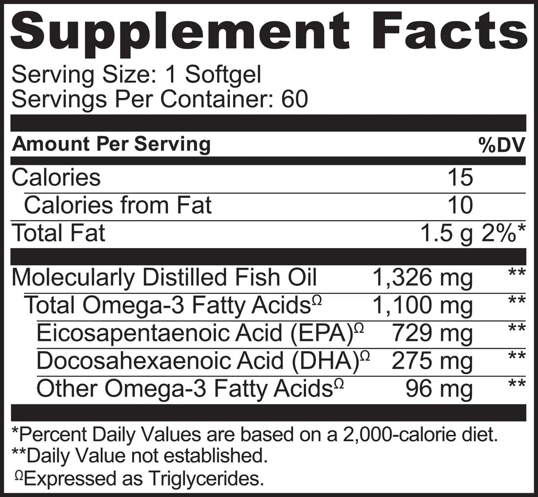 NATURELO Burpless Omega 3 Fish Oil Supplement - 1100mg Triglyceride Omega-3, EPA + DHA, Liquid Fish Oil for Heart, Eye, Brain, Joint Health - dailyvitalstore