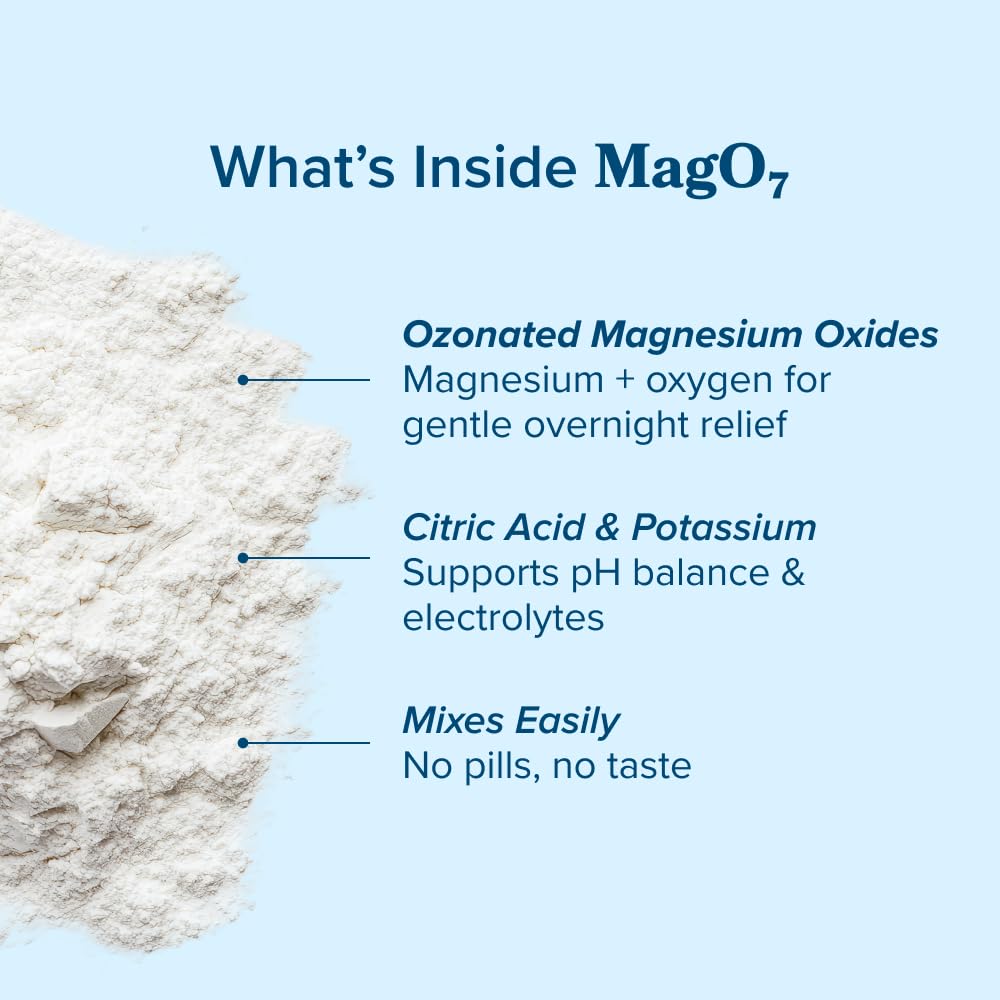 nbpure MagO7 - Natural Colon Cleanse & Detox Powder - Occasional Constipation Relief, Stool Softener, & Bloating Support for Men & Women - Ozonated Magnesium Oxide, 150 Gram - dailyvitalstore
