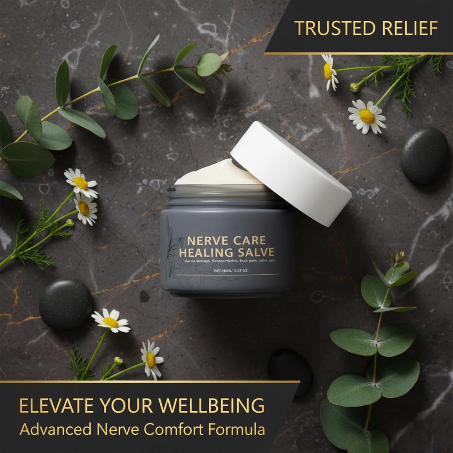 Nerve Care Healing Salve, Professional Neuro-Relief Cream - Use on Feet, Hands, Legs, and Joints to Calm Uncomfortable Sensations, 3.53 oz - dailyvitalstore