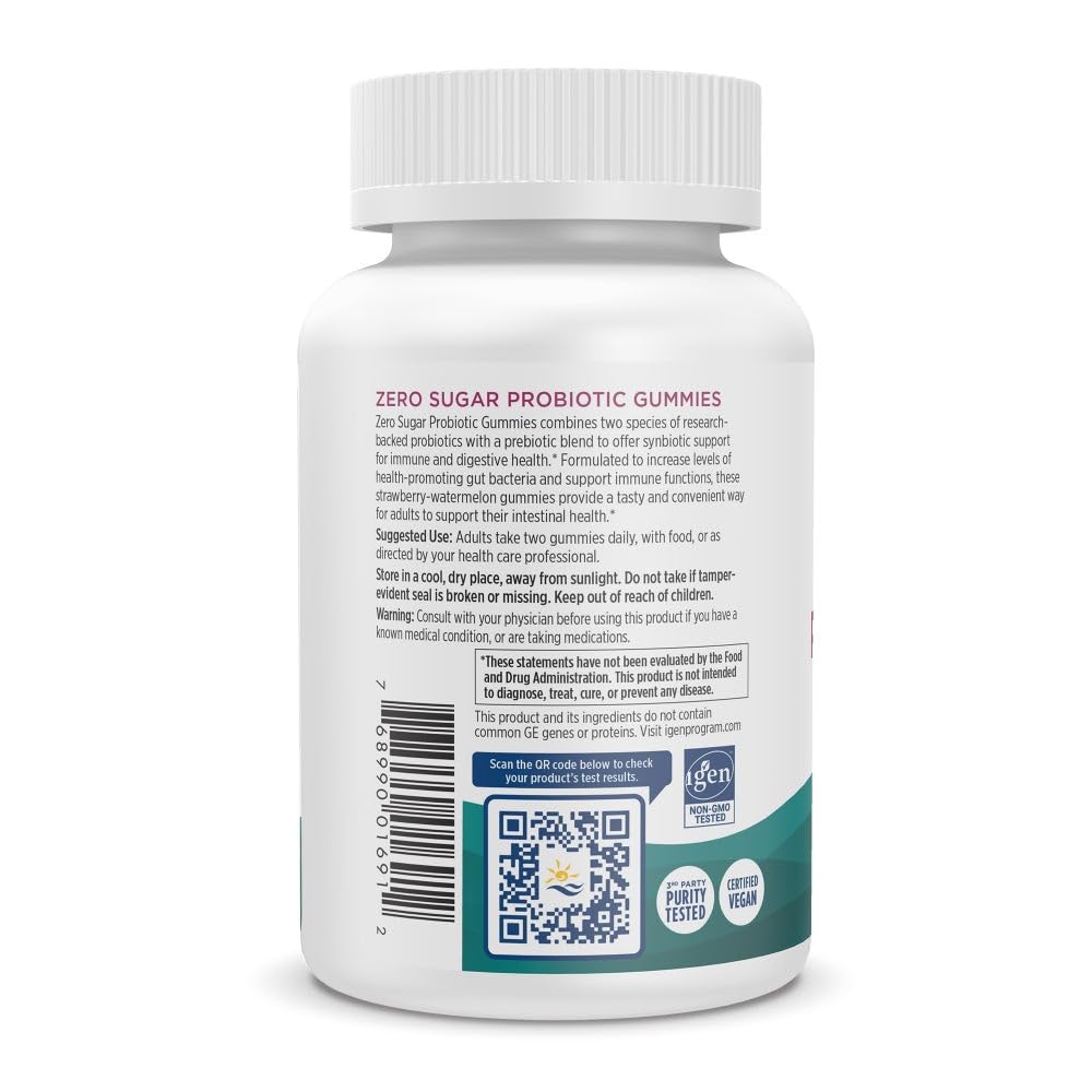 Nordic Naturals Zero Sugar Probiotic Gummies - Strawberry Watermelon Flavor - 40 Gummies - Supports Digestive Wellness & Immune Health - Non-GMO - Third Party Tested - Vegan - 20 Servings - dailyvitalstore