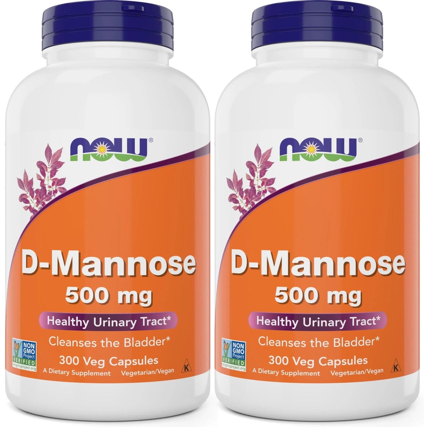 Now D-Mannose 500 mg, 300 Capsules (Pack of 2) - Vegan Non GMO Supplement for Women and Men - Supports Healthy Urinary Tract, Cleanses The Bladder - dailyvitalstore