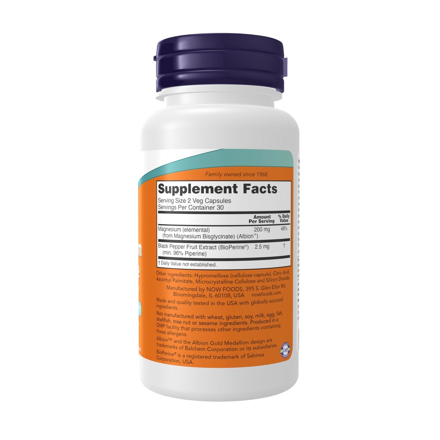 Now Supplements, Magnesium Glycinate with BioPerine, 60 Veg Capsules - dailyvitalstore