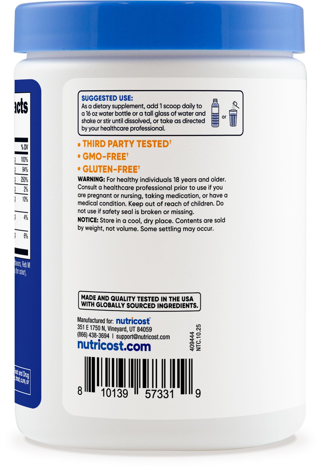 Nutricost Electrolyte Complex Powder (60 Servings, Blue Raspberry) - Hydration Supplement Drink Mix with Vitamins and Minerals - dailyvitalstore
