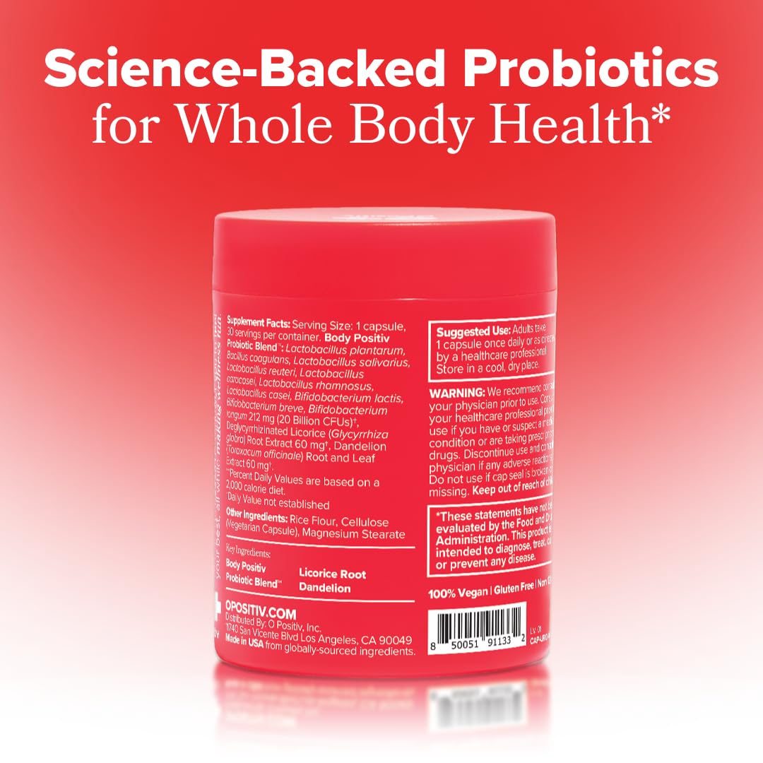 O Positiv URO Women’s Probiotic – All-in-one Probiotic for Women - Vaginal, Gut, Skin, and Oral Microbiome Health – 20B+ CFUs, Licorice Root, Dandelion – Non-GMO, Vegan, Gluten-Free – 30 Capsules - dailyvitalstore