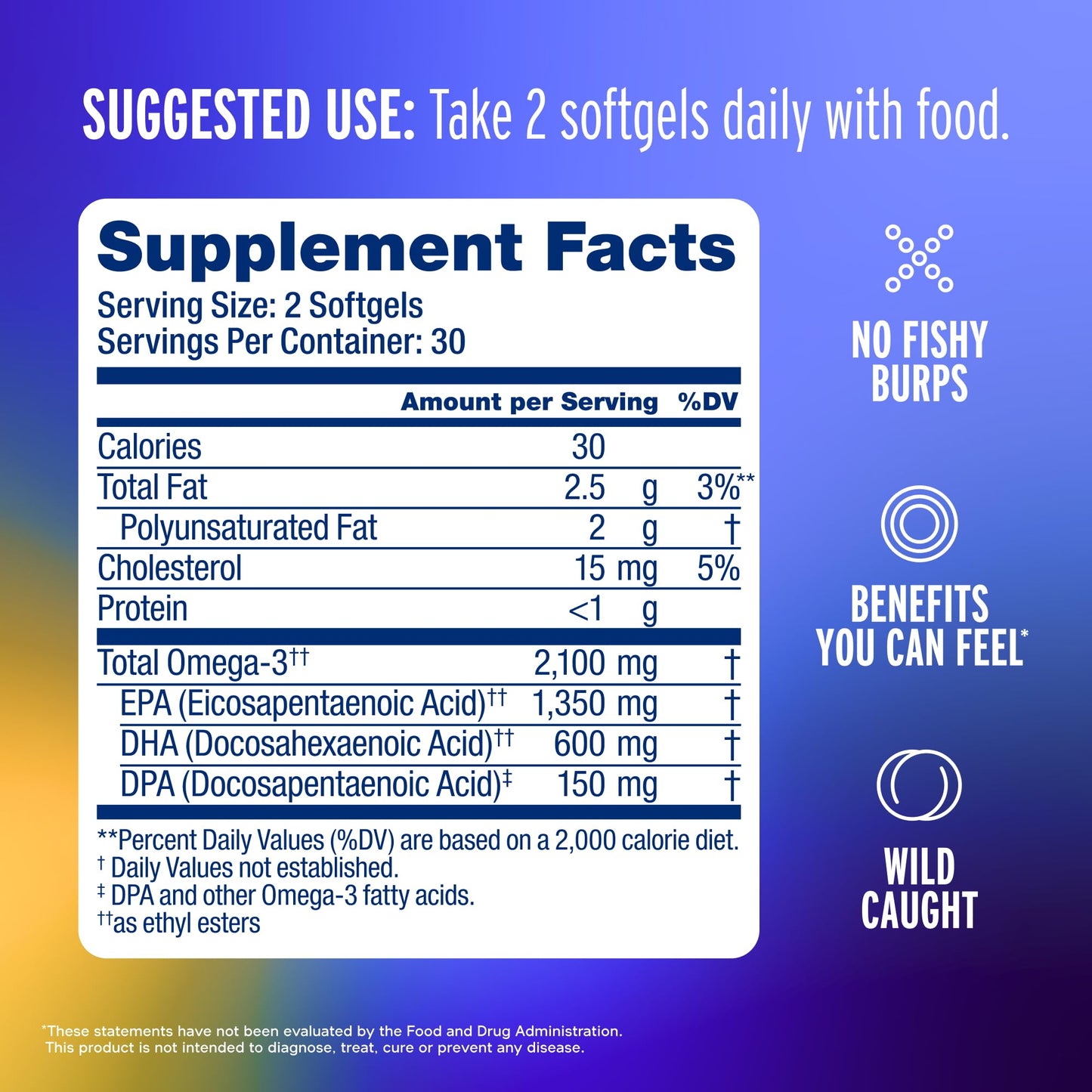 Oceanblue Professional Omega-3 2100mg Fish Oil Supplement – Triple Strength, High Potency EPA, DHA & DPA – Burpless, Wild-Caught, Natural Orange Flavor – 120 Count (Pack of 1) - dailyvitalstore