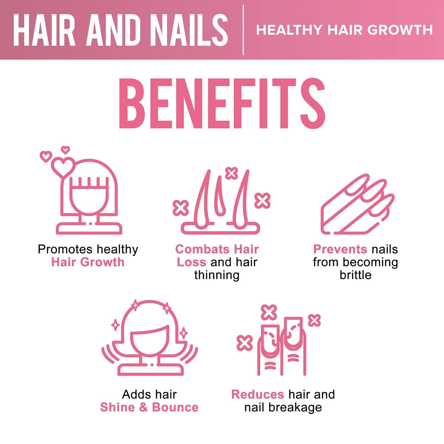 OPTML Hair and Nail Vitamins for Hair Growth and Thickness, Biotin-Infused Hair Pills, Hair Vitamins for Faster Hair Growth and Healthy Nails, for Women and Men, 60 Capsules - dailyvitalstore