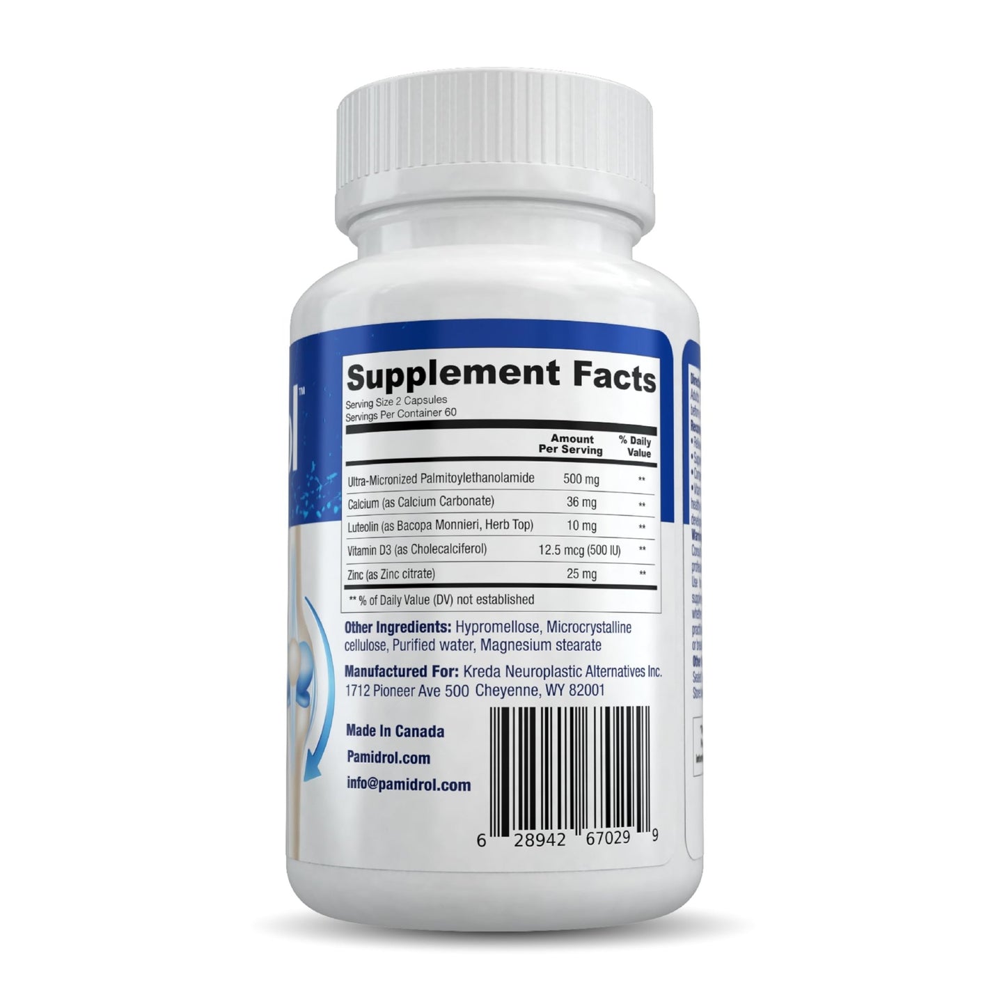 Pamidrol Nerve and Joint Support with Added Calcium 120 Capsules - dailyvitalstore