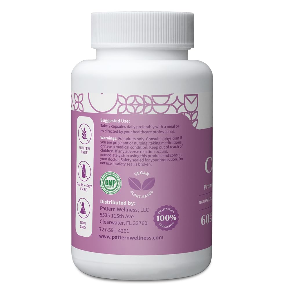 Pattern Wellness PMS Complex – Monthly Cycle Wellness Support – with Vitamin B6, Magnesium & Herbal Extracts – 60 Vegan Capsules - dailyvitalstore