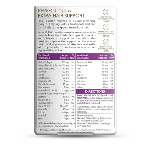 Perfectil Vitabiotics Multivitamin | Hair Growth and Thickening Formula | Supports Thicker, Healthy Hair | Vitamin D, E, Collagen, Biotin, and More - dailyvitalstore